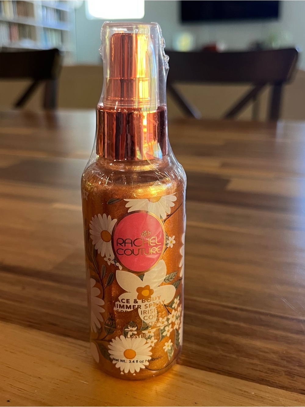 Rachel Couture Face & Body Shimmer Spray Moisturizing Vegan Daisy 3.4 oz